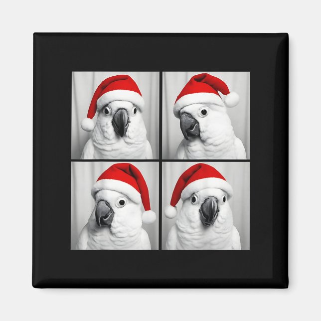 Funny Christmas Umbrella Atoo Santa Photo Booth Pa Magnet (Front)