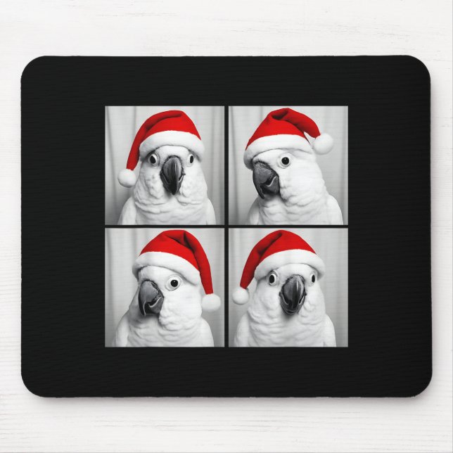 Funny Christmas Umbrella Atoo Santa Photo Booth Pa Mouse Pad (Front)