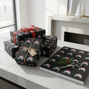 Funny Christmas Video Game Controller Santa Hat Wrapping Paper