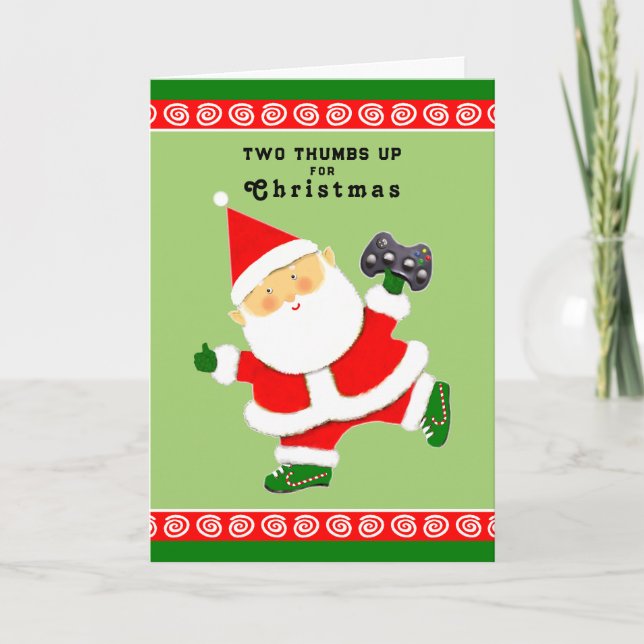 Funny Christmas Video Gamer Holiday Card (Front)
