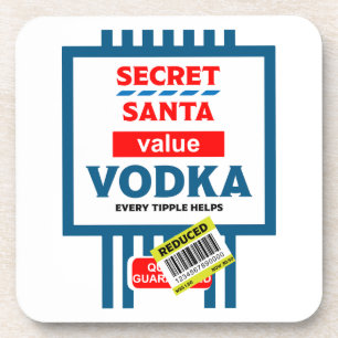 Funny Christmas Vodka Label Coaster