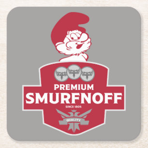 Funny Christmas Vodka Label Square Paper Coaster