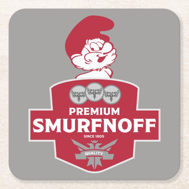 Funny Christmas Vodka Label Square Paper Coaster (Front)