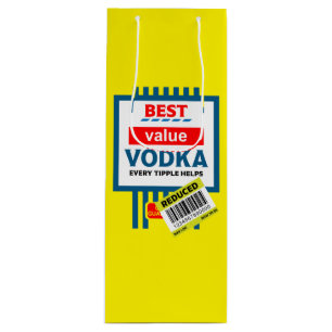 Funny Christmas Vodka Label Wine Gift Bag