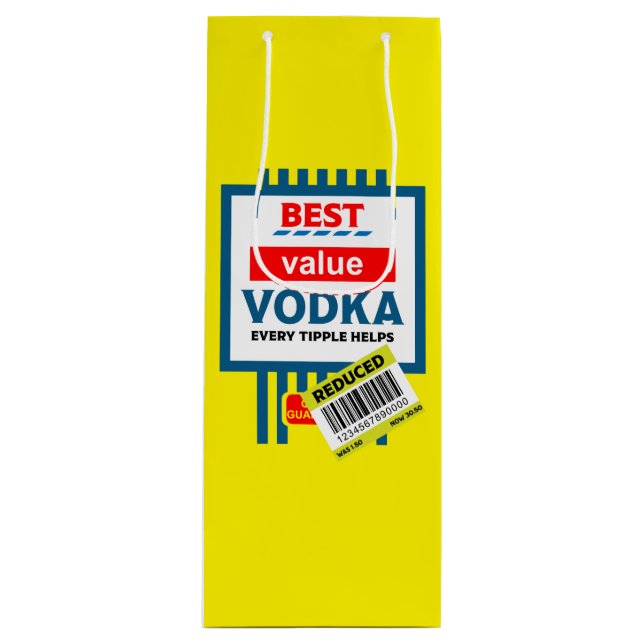 Funny Christmas Vodka Label Wine Gift Bag (Front)