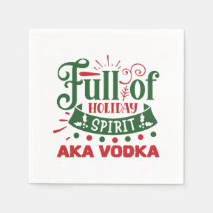 funny Christmas vodka lovers party Napkins