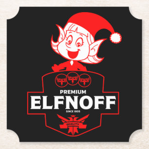 Funny Christmas Vodka Paper Coaster