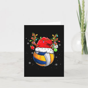 Funny Christmas Volleyball Santa Hat Reindeer Cute Card