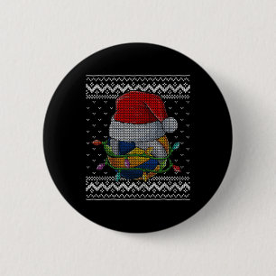 Funny Christmas Volleyball Santa Hat Xmas Pyjamas 6 Cm Round Badge