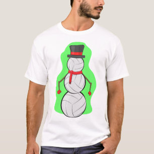 Funny Christmas Volleyball Snowman T-Shirt