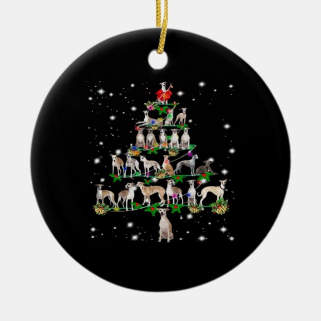 Funny Christmas Whippet Dog Lovers Gift Essential  Ceramic Ornament (Front)