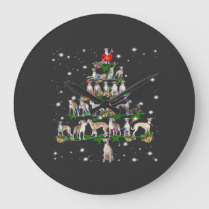 Funny Christmas Whippet Dog Lovers Gift Essential Large Clock