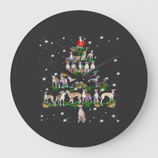 Funny Christmas Whippet Dog Lovers Gift Essential  Large Clock (Front)