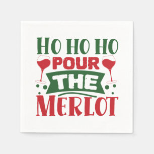 Funny Christmas wine Holiday party Napkin