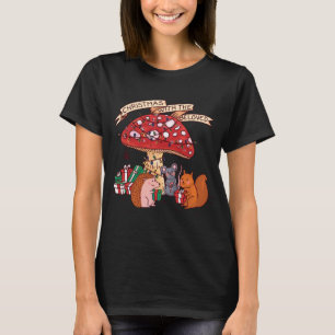 Funny Christmas with Mushroom Squirrel Mouse and M T-Shirt