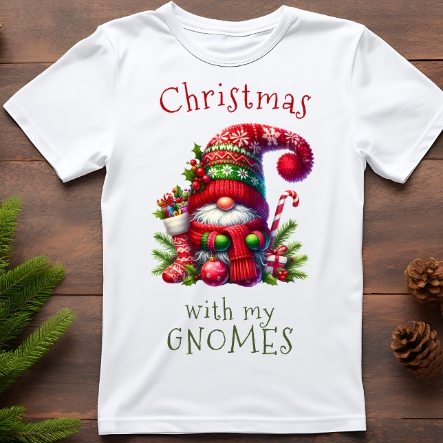 Funny Christmas With My Gnomes Holiday  T-Shirt (Creator Uploaded)