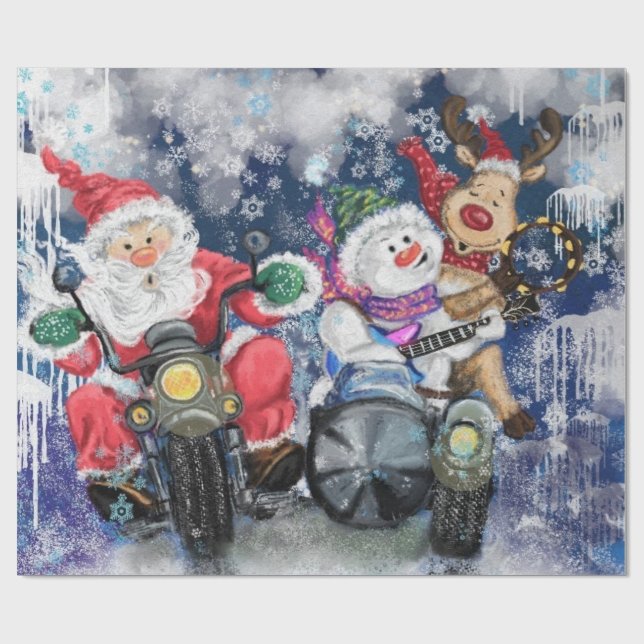 Funny Christmas Wrapping Paper Happy Best Friends (Flat)