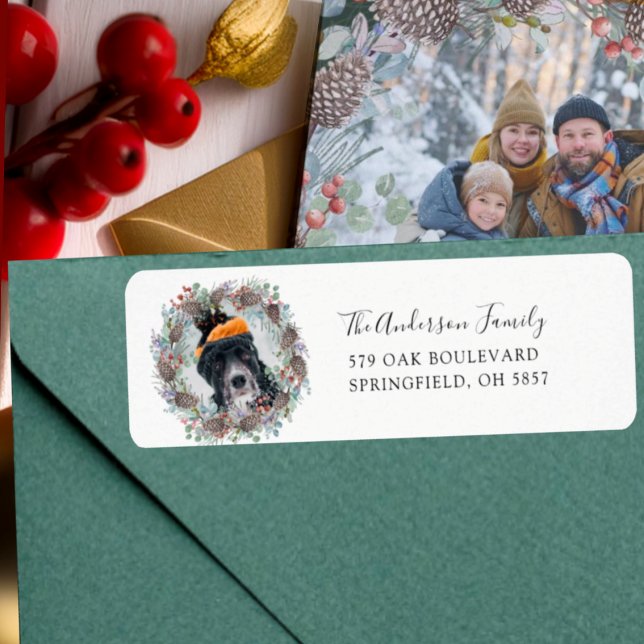Funny Christmas Wreath Return Address Label (Creator Uploaded)
