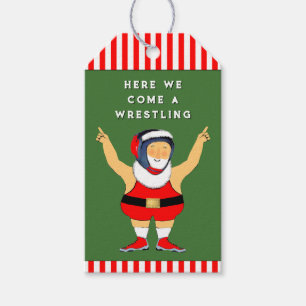 Funny Christmas Wrestler Holiday Wrestling Gift Tags