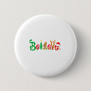 Funny Christmas Xmas Bigfoot Believe Sasquatch In 6 Cm Round Badge