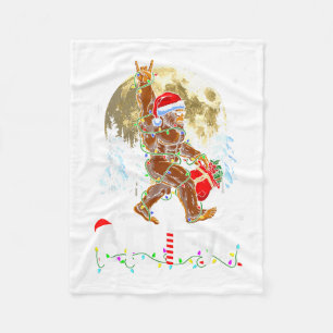 Funny Christmas Xmas Bigfoot Believe Sasquatch In Fleece Blanket
