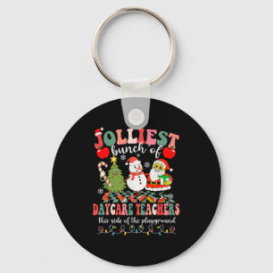 Funny Christmas Xmas Jolliest Bunch Of Daycare Tea Key Ring