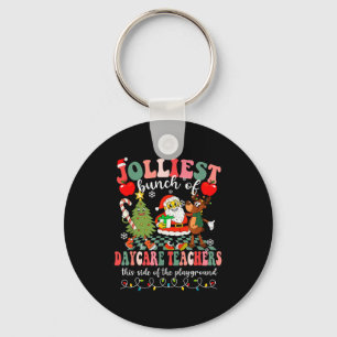 Funny Christmas Xmas Jolliest Bunch Of Daycare Tea Key Ring