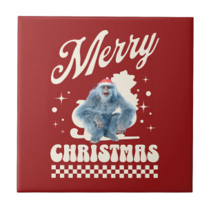 Funny Christmas Yeti Holiday Humour Ceramic Tile