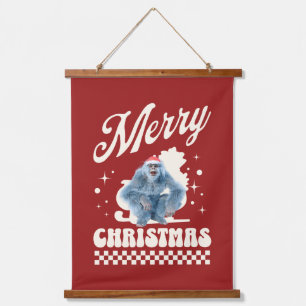 Funny Christmas Yeti Holiday Humour Hanging Tapestry