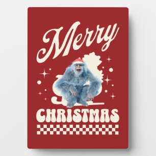 Funny Christmas Yeti Holiday Humour Plaque