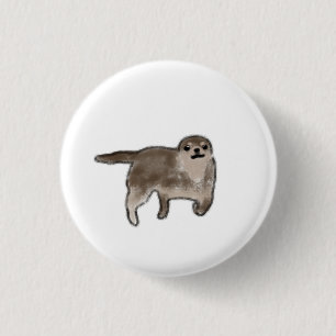 Funny Chubby Brown Otter Gift 3 Cm Round Badge