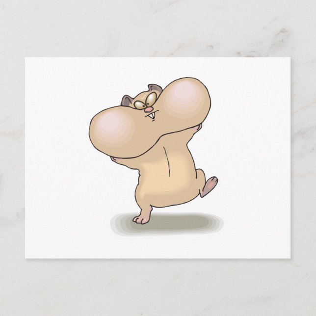 funny chubby cheeks hamster postcard (Front)