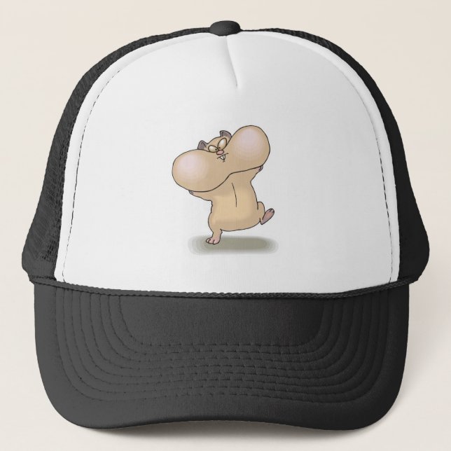 funny chubby cheeks hamster trucker hat (Front)