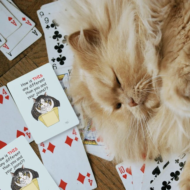 Funny Chubby Tabby Cat Box Playing Cards (Creator Uploaded)