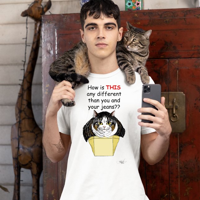 Funny Chubby Tabby Cat Box T-Shirt (Creator Uploaded)