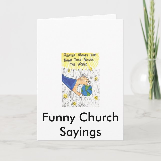 Funny Church Sayings, greeting card (Front)