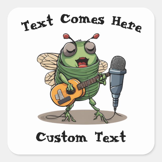 Funny Cicadas Singer Custom  Square Sticker (Front)