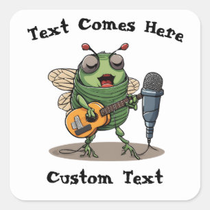 Funny Cicadas Singer Custom  Square Sticker