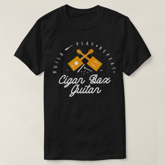 Funny Cigar Bo Guitar Guitarist Bassist Music Love T-Shirt (Design Front)