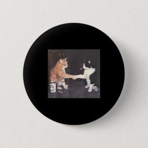 Funny cigarette smoking cat vintage cat meme 6 cm round badge