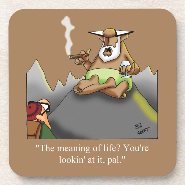 Funny Cigars And Scotch Humour Coaster Set (Front)