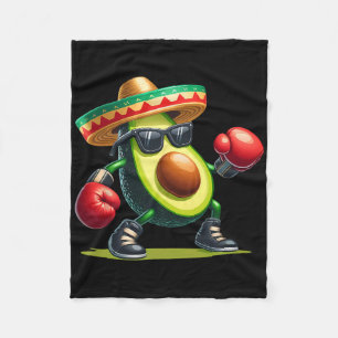 Funny Cinco De Mayo Avocado Boxing Lovers Mexican Fleece Blanket