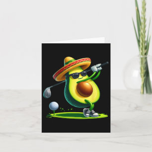 Funny Cinco De Mayo Avocado Showing Golf Skills Go Card