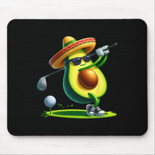 Funny Cinco De Mayo Avocado Showing Golf Skills Go Mouse Pad