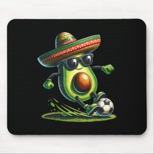 Funny Cinco De Mayo Avocado Showing Soccer Skills Mouse Pad