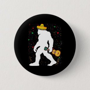 Funny Cinco De Mayo Bigfoot Mexican Guitar - Cinco 6 Cm Round Badge