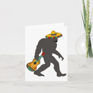 Funny Cinco De Mayo Bigfoot Mexican Guitar - Cinco Card