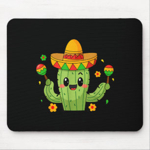 Funny Cinco De Mayo Cactus Sombrero Fiesta Mouse Pad