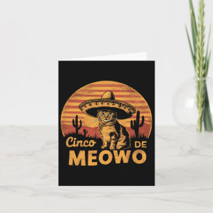 Funny Cinco De Mayo Cat Men Women Cinco De Meowo Card