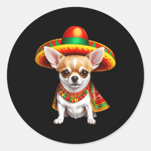 Funny Cinco De Mayo Chihuahua Dog Lovers Mexican S Classic Round Sticker